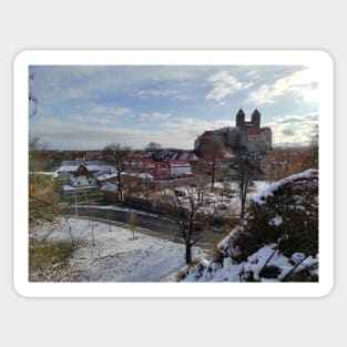 View of Schloßberg Quedlinburg Sticker